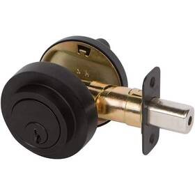 Delaney Hardware 694036954309 Round Single Cylinder Deadbolt Black