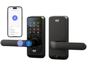 F605w Deli Security 754418837504 Keyless-entry Fingerprint Smart Door Lock Keypad With Han