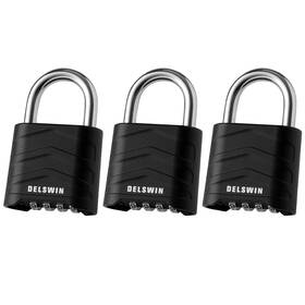 Dwus-lcl-25724-01 Delswin 3 Pack Large Combination 3.5 X 2.2 1.05 Inches Black