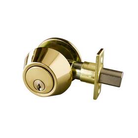 727438 Design House 044321727437 Single Cylinder 6-way Universal Deadbolt With Latch Polished Brass