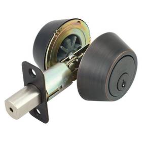 791673 Design House 044321791674 Series Double Cylinder Deadbolt With Latch Oil Rubbed Bronze