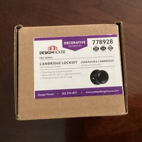 778928 Design House Cambridge Lockset Door Knob Matte Black Keyed Entry