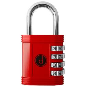 Dtpl1pre Desired Tools Padlock 4 Digit Combination Lock - For Gym School Locker Outdoor 1 Pack Red