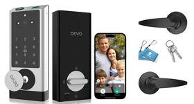 Devo 977520436739 G1 Smart Lock With Handle Set 6-in-1 Keyless Entry Door Video De