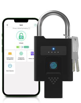 Yl-p11 Dhiedas Fingerprint Padlock - Bluetooth App With Key Backup Smart Biometric