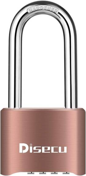 Disecu 710877417503 1 Pack Heavy Duty 4 Digit Combination Lock 2.5 Inch 1p Brass Long