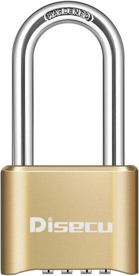 Disecu 710877417732 4 Digit Heavy Duty Combination Lock 2.5 Inch Shackle 1p Gold Brass