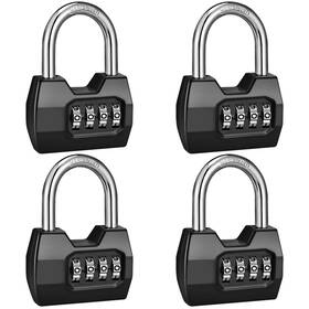 Ds004s Disecu 4 Pack 4-digit Combination Lock Waterproof Outdoor Black