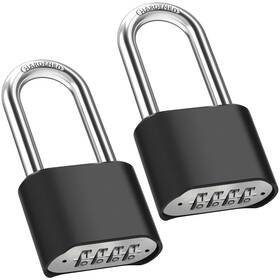 Ustal125l-2p Diyife 2.5in Long Shackle Combination Lock 2 Pack Large Black