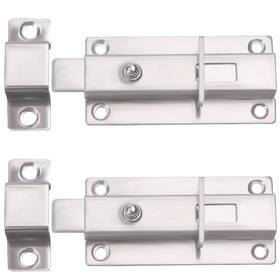 Dl-sl4-silver Dluno Stainless Steel Thickened Spring Slide Lock 2pack 4 In Barrel Bolt With Butto