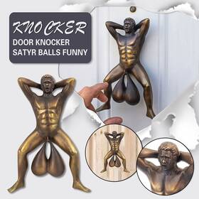 Doorballs 726084174511 Hilarious Gag Gift Bronzed Door Knocker With Balls Funny Home Decor Vintage