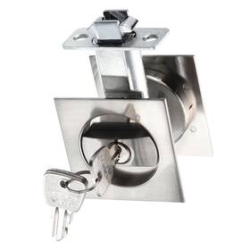 Duefixing 619668189387 Pocket Door Lock Invisible Recessed Handle Latch Sliding With Keys Silver