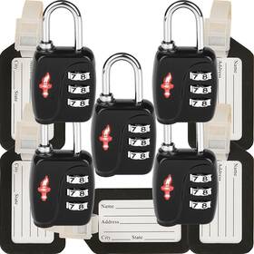 Ta001cb5-t5 Dwoyow 5 Sets Tsa Approved Luggage Lock Combo - Secure Travel Set Black