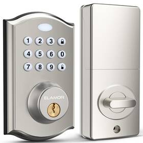 Elamor 008678867765 Keyless Door Lock - Electronic With Keypad Smart Deadbolt M19 Nickel
