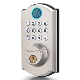 Elamor 975082590715 Fingerprint Door Lock - Keyless Entry Smart Locks For Front
