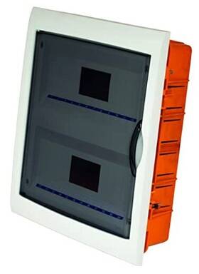 60449 Electraline Recessed Switchboard 24 Modules With Door Ip40 White/orange Moduli