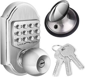 Mkd001 Elemake Keyless Entry Door Lock Deadbolt Keypad Sabbath Stainless Steel Code/key Us