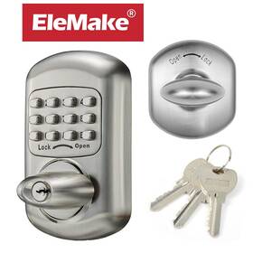 Mkd001-zs Elemake Keyless Deadbolt Keypad Set Entry Door Sabbath Shabbos Lock Mechanical Low Power
