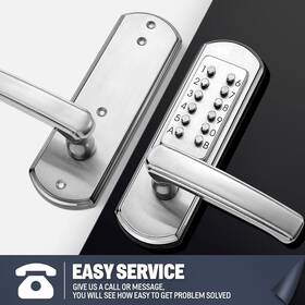 Mks001r Elemake Keyless Entry Door Lock With Keypad Right Handed Stainless Steel Handle