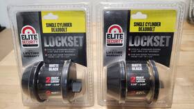 01187 Elite Products 2 Security Single Cylinder Deadbolts Way Adj. Latch Keys Matte Black