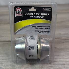 01986 Elite Security Nip Double Cylinder Deadbolt Satin Nickel Standard Door With Keys