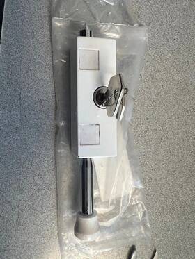 206516 Emtek White Keyed Patio Door Bolt Bulk Pack