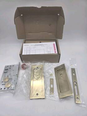 21157 Emtek Privacy Pocket Door Lock Brass-polished For 1-3/8 Inch Thick