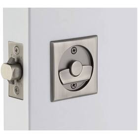 2135us15a Emtek Square Tubular 2-1/2 Inch Privacy Pocket Door Lock Pewter