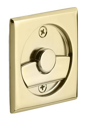 2135us3 Emtek Square Tubular 2-1/2 Inch Privacy Pocket Door Lock - Polished Brass