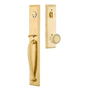 4415nwus7 Emtek Jefferson French Antique Keyed Gold Entry Handleset With Knob