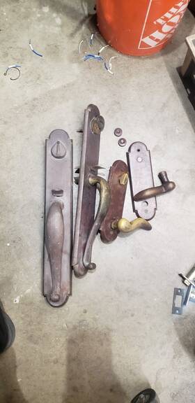 451332mb Emtek 2 451332 Greeley Single Cylinder Keyed Entry Used Pair