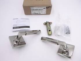 5210us14.lsus14.faus14.rh Emtek Privacy Square Rosette Us14 L-square Stem Faceted Handle Rh