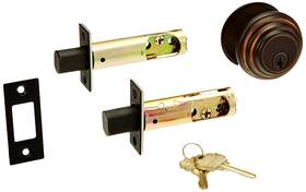 5361620 Emtek Solid Brass Single Cylinder Low Profile Deadbolt Oil Rubbed Bronze With 2 3/8 Inch