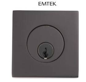 8369us19 Emtek Square Locking Deadbolt Black