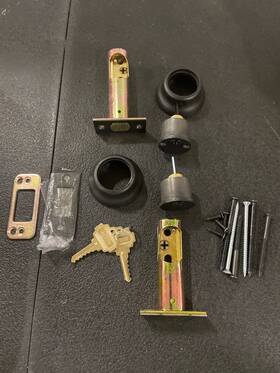 8371fb Emtek Tuscany Bronze Double Cylinder Deadbolt - Flat Black