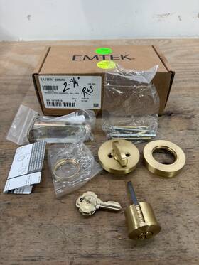 8423us4 Emtek Single Cylinder Modern Disc Deadbolt Satin Brass Read