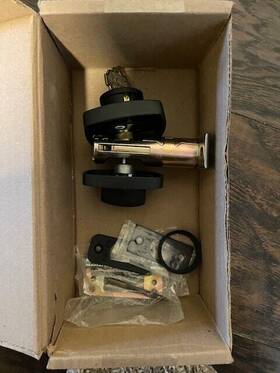 8426us19 Emtek Single Cylinder Deadbolt With 2 Keys - Black Model