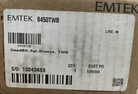 8450twb Emtek Single Cylinder 2-3/8 Inch Deadbolt - Tumbled White Bronze Read