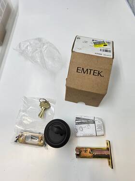8455us19 Emtek Single Cylinder Deadbolt Low Profile Solid Brass