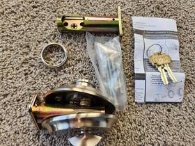 8458us15 Emtek Saratoga Single Cylinder Deadbolt Satin Nickel