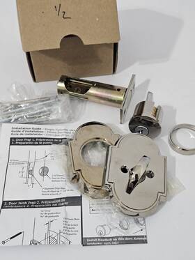 8466us14 Emtek Assy Abloy 8466 Style 8 Single Cylinder Deadbolt Polished Nickel
