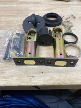 8467us19 Emtek Modern Style Brass Single Cylinder Deadbolt - Flat Black