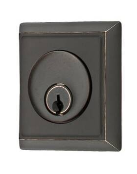 Us10b Emtek 8468u 8468 Oil Rubbed Bronze Rectangular Style Single Cylinder Deadbolt