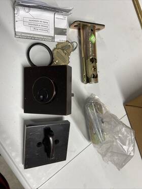 8469us10b Emtek Scratched Oil Rubbed Bronze Square Style Single Cyl Deadbolt