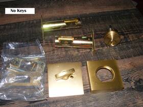 8469us4 Emtek Square Brass Modern Single Cylinder Keyed Entry Deadbolt Satin