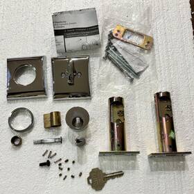 8475us26 Emtek Neos Single Cylinder Keyed Entry Deadbolt Chrome Read / For Parts