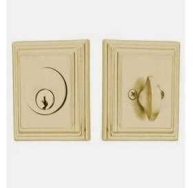 8479us4 Emtek Wilshire Single Cylinder Deadbolt - Satin Brass Front Door Lock