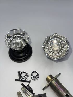 8531us26 Emtek Old Town Clear Knob With Schlage Dummy Trim F170