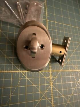 8558us15 Emtek Assa Abloy Oval Single Sided Deadbolt Stain Nickel Finish