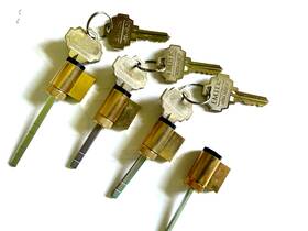 Cy4-pschcts5-fb Emtek Lot Of 4x Deadbolt Single Cylinders